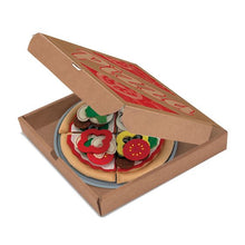 Load image into Gallery viewer, Melissa &amp; Doug Pretend Play Felt Pizza Set comes in pretend delivery box!