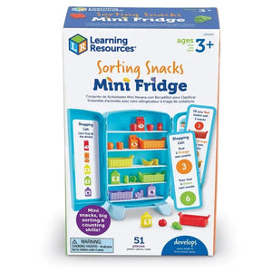 Learning Resources Sorting Snacks Mini Fridge Educational Toys. Box showing details.