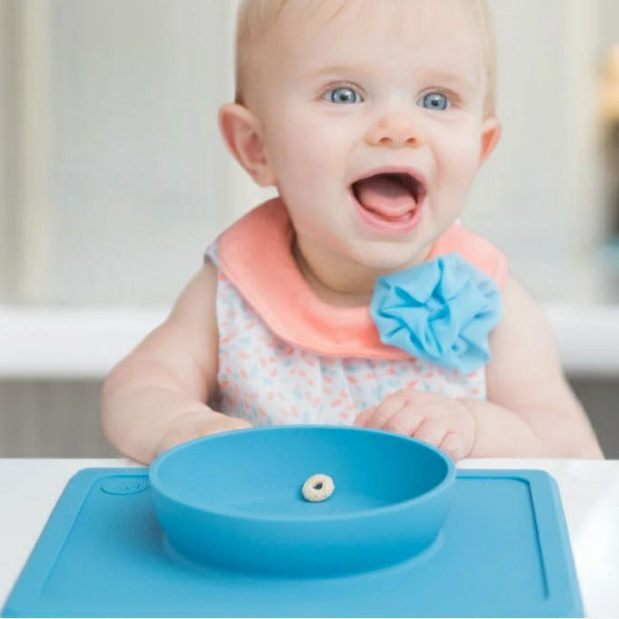 ezpz Mini Suction Bowl | Suctions to table or high chair! in Blue - Little Gift Nook
