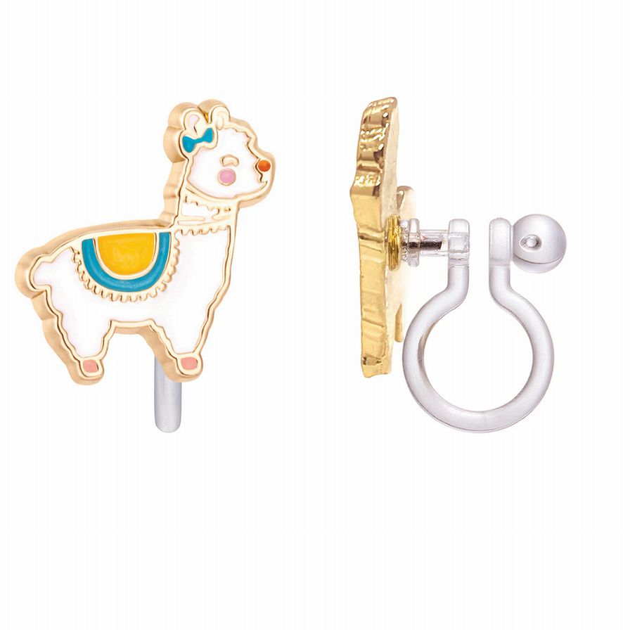 Glama Llama Lead Free Clip On Earrings. Soft silicone hoop closure. no pinch. - Little Gift Nook