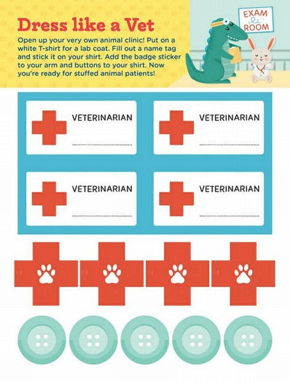 I Want to be a Vet Activity Book sticker pages vet badge.