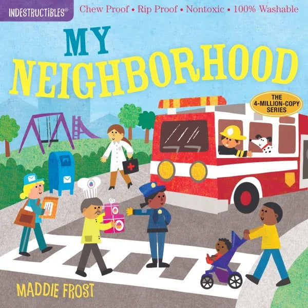 Indestructible My Neighborhood Book ~ Chew Proof, Rip Proof, & Washable - Little Gift Nook