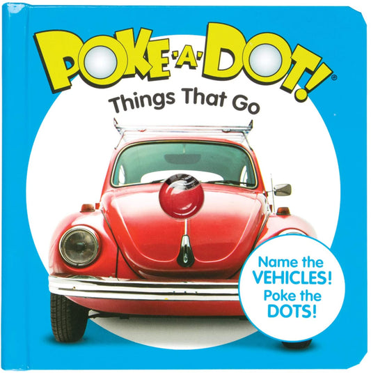 Melissa & Doug Poke a Dot Things That Go sensory board book cover on white background. Little Gift Nook
