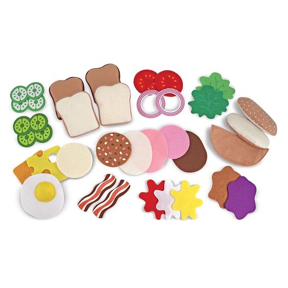 Melissa & Doug Felt Food Sandwich Set 33 pieces of soft play food. - Little Gift Nook