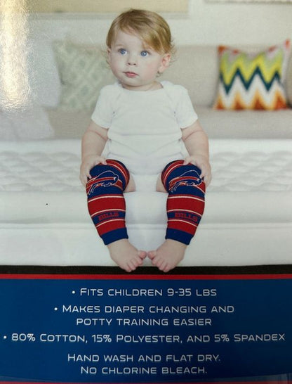 Baby wearing Buffalo Bills NFL Baby Leggings Leg Warmers. - Little Gift Nook