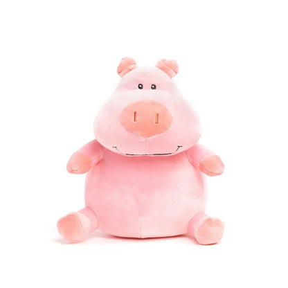 Pink plush stuffed Pigsley the Pig, 7-inch soft stuffed animal, sitting on white background – Little Gift Nook