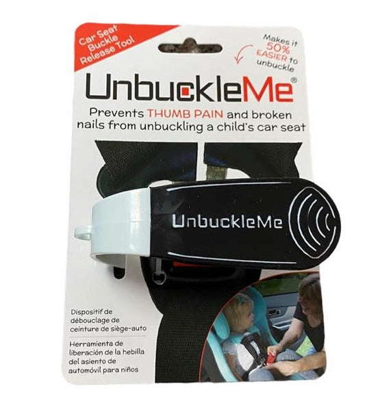 Unbuckle Me Car Seat Buckle Release in Black. Prevents thumb pain and broken nails from unbuckling a child's car seat. - Little Gift Nook