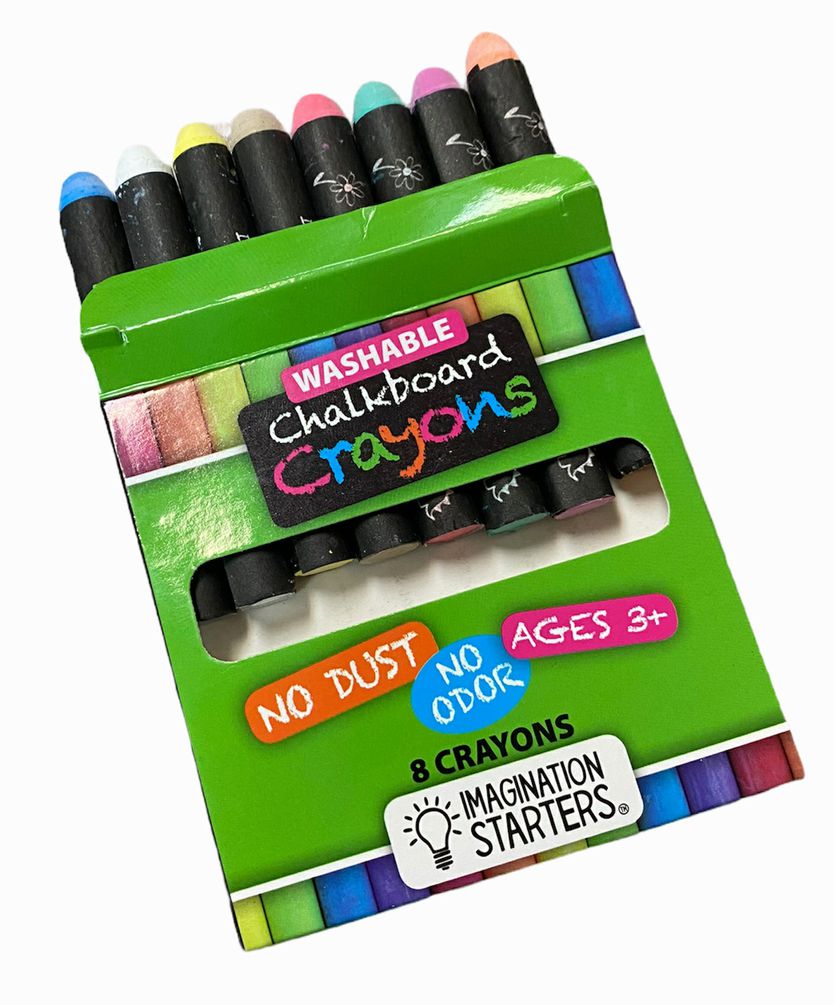 Imagination Starters Chalkboard Crayons. Round tip. No dust or odor. Ages 3 and up. - Little Gift Nook