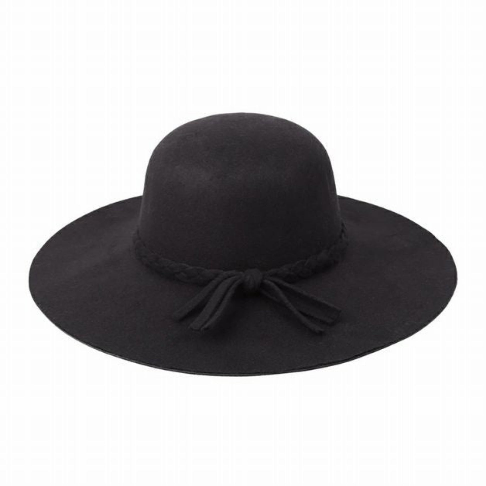 Women's Braided Brim Summer Sun Hat in Black.- Little Gift Nook